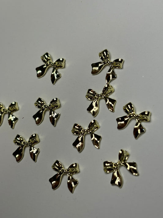 Gold metal 3D bow - 10 pieces
